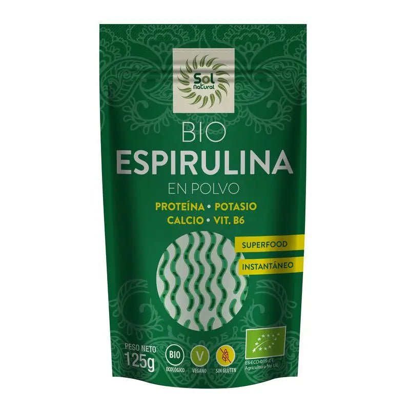 Solnatural Spirulina En Polvo Bio , 125 gr