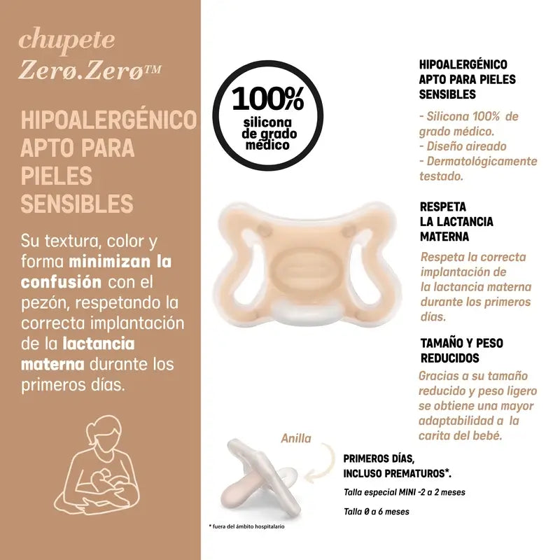 Suavinex Pacifier Zero Zero, 0/6 Months, Deep