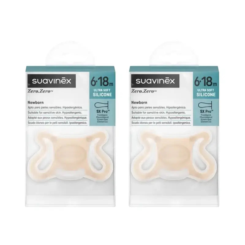 Suavinex Pacifier Zero Zero, 6/18 Months, Fair, 2 Units