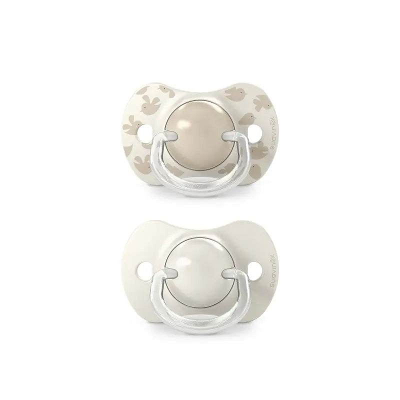 Suavinex Pacifiers Teat Sx Pro 6/18 Months Birdies Beige, 2 units