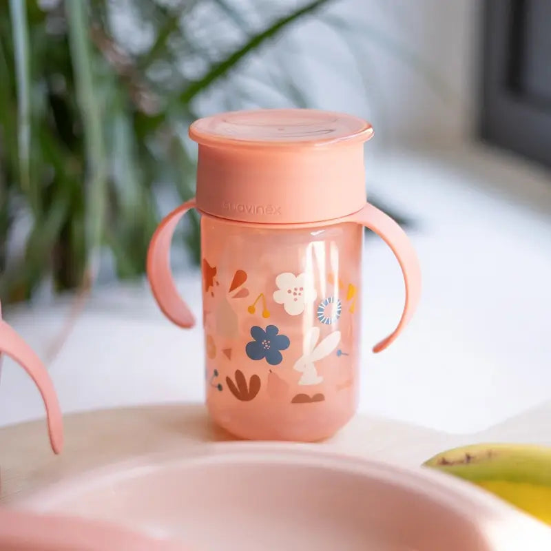 Suavinex 360 Training Cup With Handles 340 Ml, Non-Spill, +12 Months, Pink