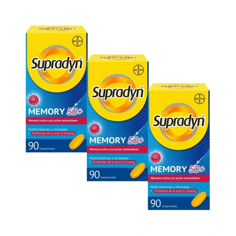 Supradyn Memory 50+ Vitamins, Minerals, and Energy with Ginseng, 3x90 Tablets