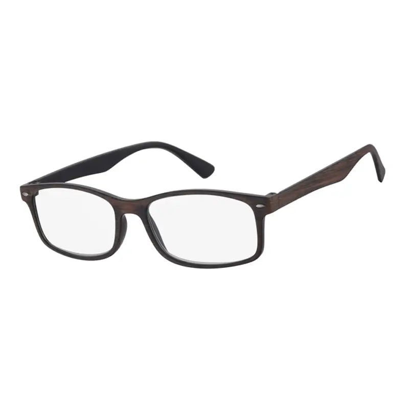 Surgicalmed Euro Optics Iris Presbyopia Reading Glasses (Black Inside, Matte Brown Wood Finish Outside, Nickel Trim) (+2.00)