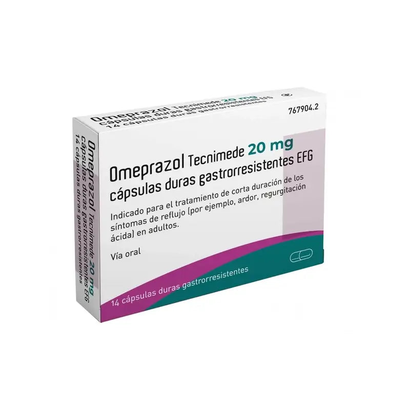 Tecnimede Omeprazole 20 mg, 14 hard gastroresistant capsules