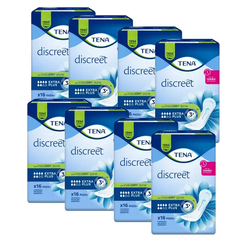 Tena Pack Discreet Extra Plus, 8 X 16 Units