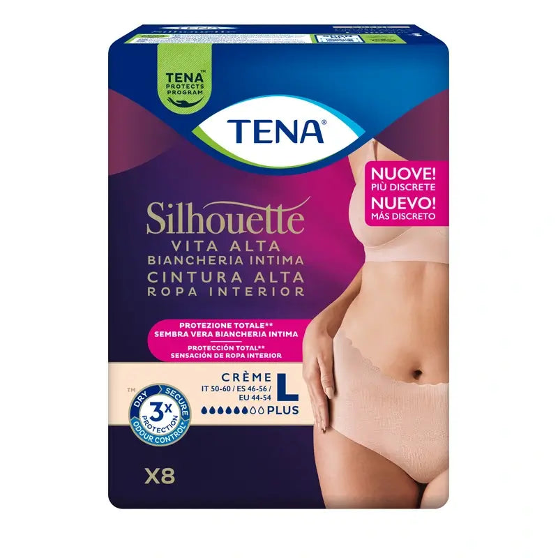 Tena Silhouette Large High Waist Cream , 8 units