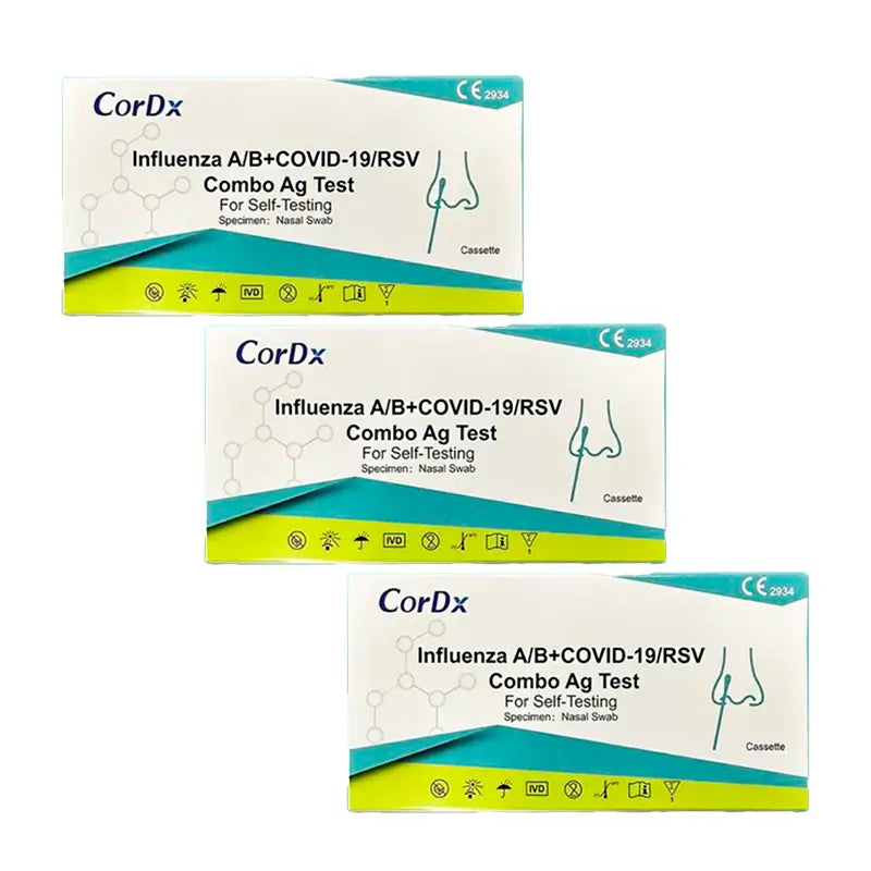 Combined Rapid Antigen Test COVID-19, Influenza A & B & RSV - 3 Units