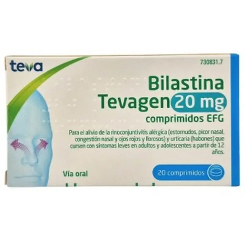 Bilastine Tevagen 20 Mg Efg, 20 tablets