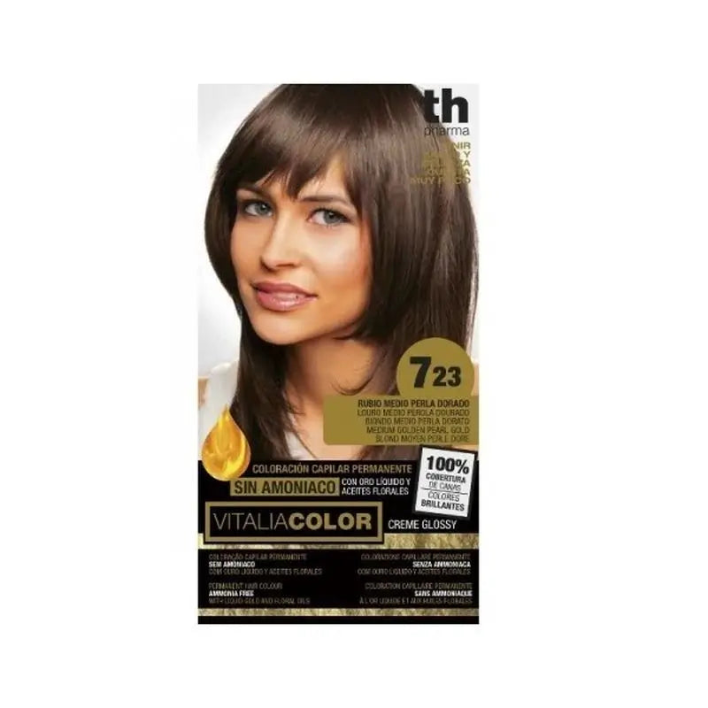 Th Pharma V Color- Kit Tinte Nº 7.23 Sin Amoniaco C/Oro Líquido