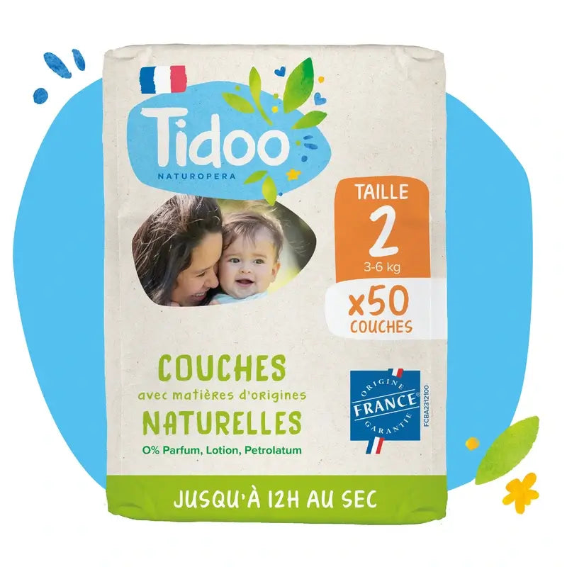 Tidoo Nappies Size 2 3/6 Kg Eco , 58 units