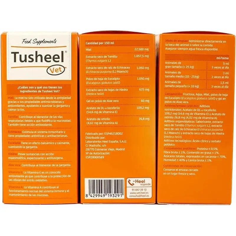Heel Tusheel Veterinary Cough Syrup Dogs and Cats 150 ml