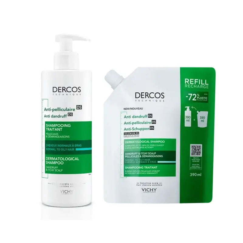 Vichy Dercos Anti-Dandruff Shampoo for Oily Hair 400ml + Refill 400ml