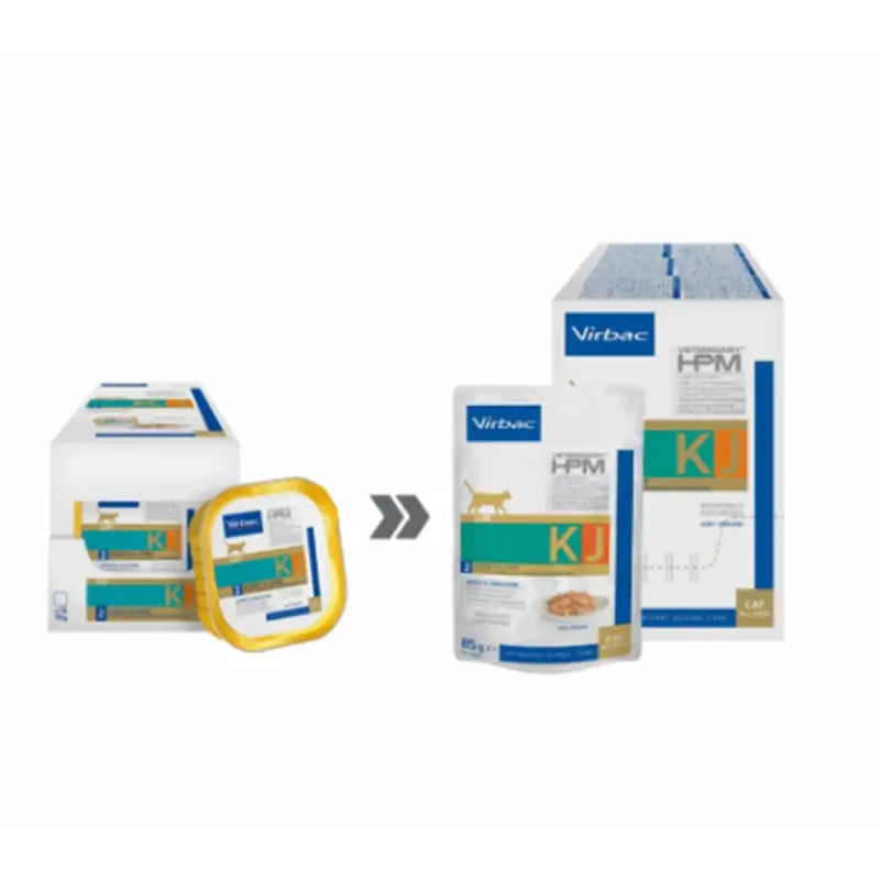 Virbac KJ2 Aliment humide pour chats, 12 x 85 g, pour les reins et les articulations