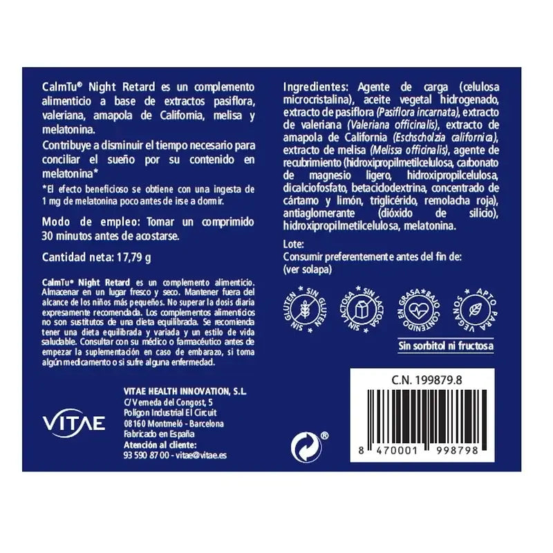 VITAE CalmTu Night Retard, 30 tablets