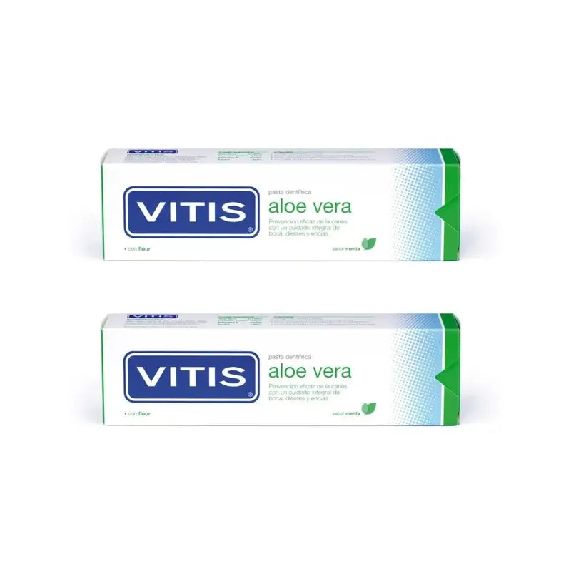 Vitis Aloe Vera Toothpaste Peppermint, 2X150 Ml