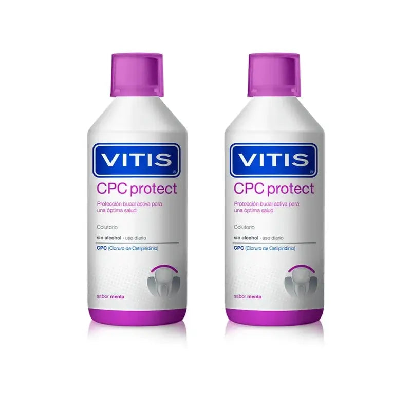 Vitis Cpc Protect Alcohol Free Mouthwash 2X500 Ml