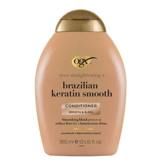 OGX Brazilian Keratin Conditioner, for Wavy or Curly Hair, Smoothes, Strengthens and Moisturises, 385ml
