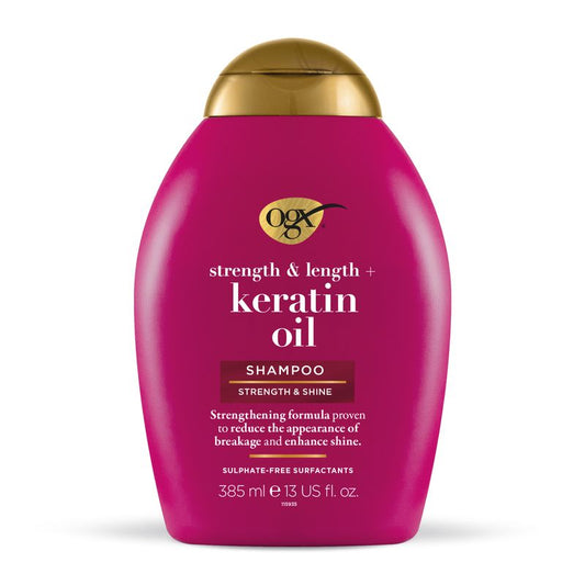 OGX Keratin Oil Shampoo, Brittle Hair, Moisturising and Strengthening, 385 ml