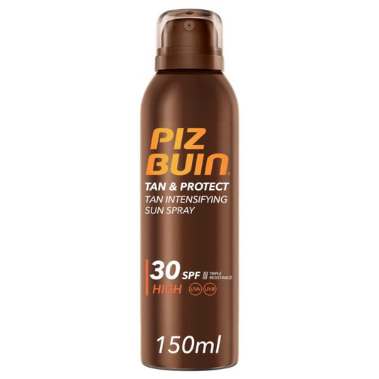 Piz Buin Sunscreen Spray SPF30 Tan Accelerator with Vitamin E and UVA/UVB Protection, 150ml