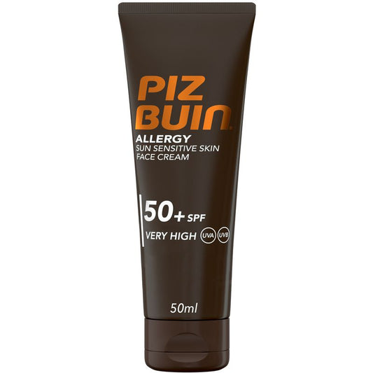 Piz Buin Allergy Facial Sunscreen Spf 50, Very High Protection For Sensitive Skin Fast Absorption, 50 Ml