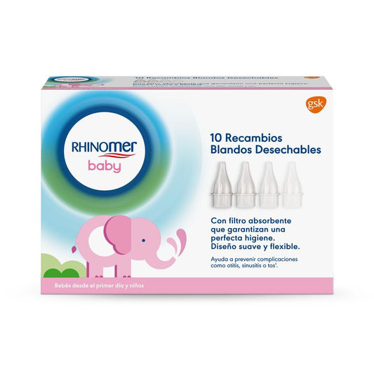 Rhinomer Baby Soft Disposable Refills with Absorbent Nasal Aspirator Filter, 10 pieces
