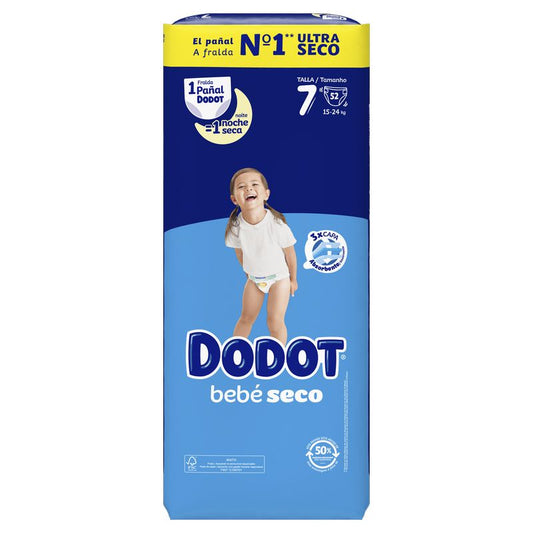 Dodot Baby-Dry Nappies Size 7 (15-24 Kg), 52 Nappies