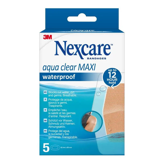 Nexcare Aqua Clear Maxi Waterproof Dressing 10X6Cm , 5 units