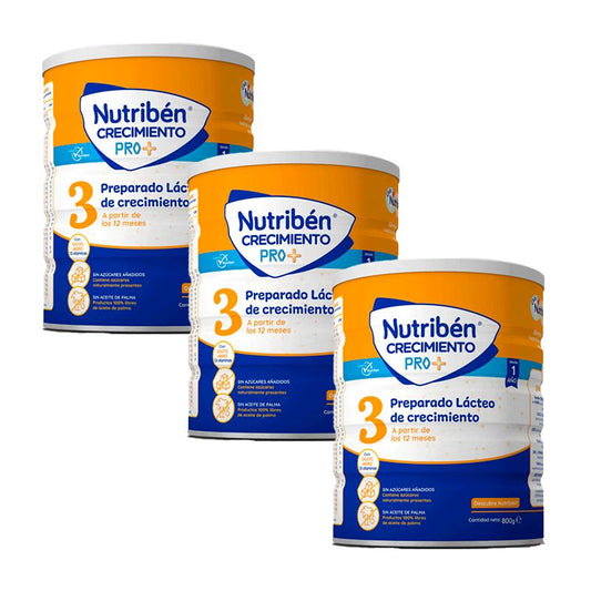 Pack 3 X Nutriben Pro+ 3 Growth Milk, 800 g