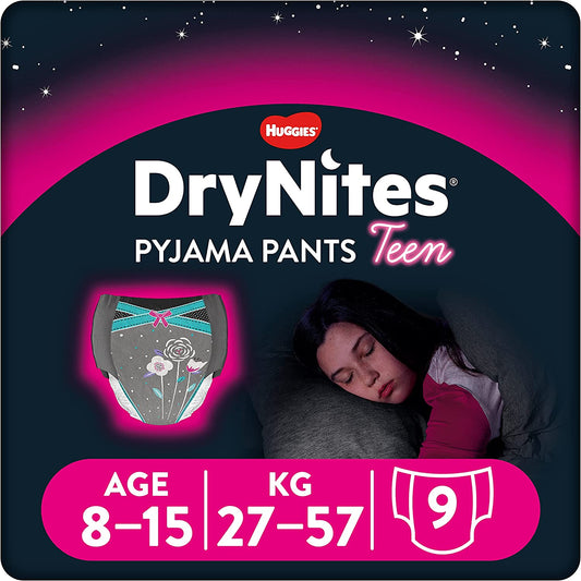 Drynites Age 8-15 Years (27-57 Kg) Girl, 9 Units
