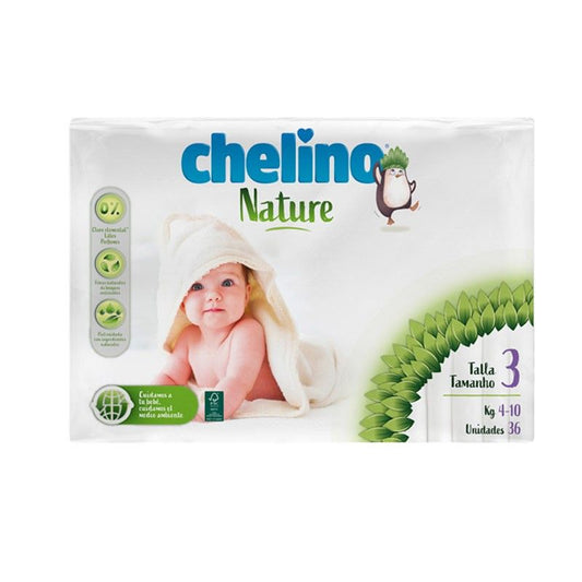 Chelino Nature Nappy Size 3 (From 4Kg To 10Kg) , 36 units