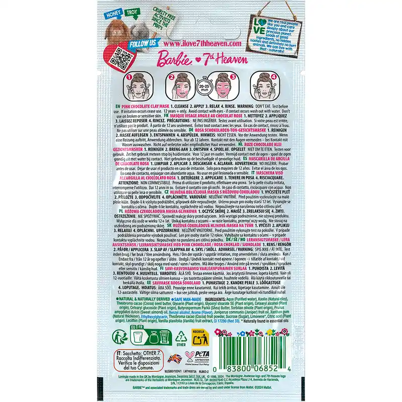 7 Heaven Barbie Pink Chocolate Clay Mask