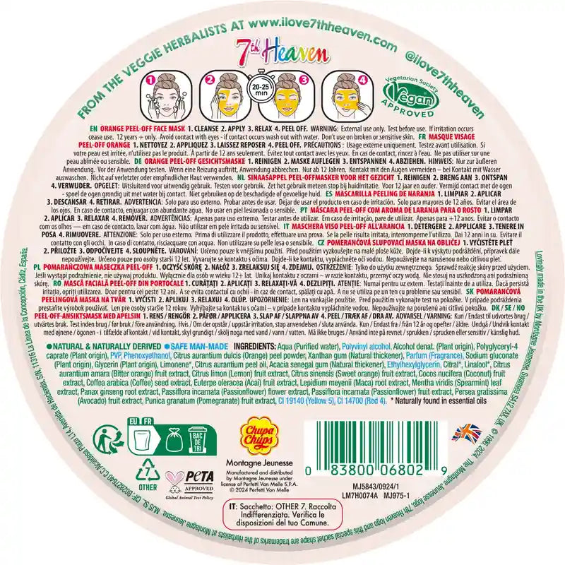 7 Heaven Chupa Chups Orange Peel-Off Mask