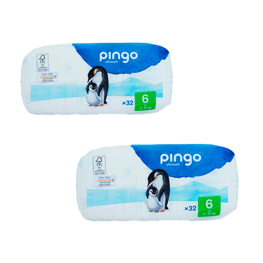 Pack 2 X Pingo Ecological Nappies, Size 6 Xl (32 Units)
