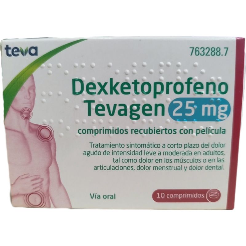 Tevagen Dexketoprofen 25 mg, 10 coated tablets