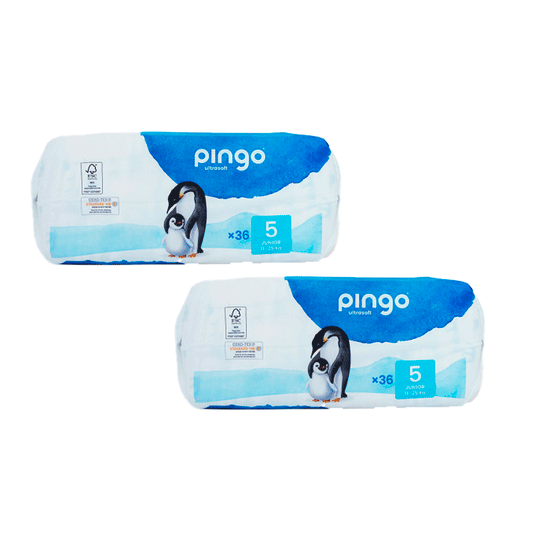 Pack 2 X Pingo Ecological Nappies, Size 5 Junior (36 Units)