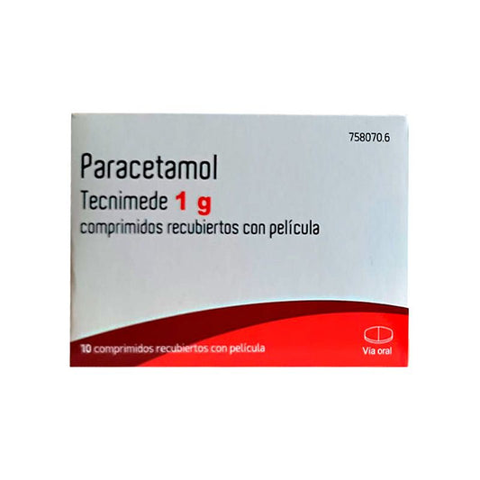 Tecnimede Paracetamol 1 g, 10 Film-coated Tablets