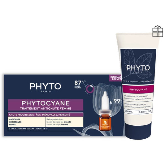 Phyto Phytocyane Women's Progressive Hair Loss Ampoules+Shampoo Pack