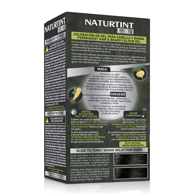 Naturtint Men Men Permanent Hair & Beard Dye 3N Ammonia Free 3N - Dark Brown