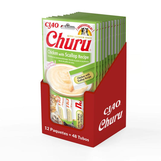 Churu Cat Chicken Scallop Recipe Display 12X56Gr