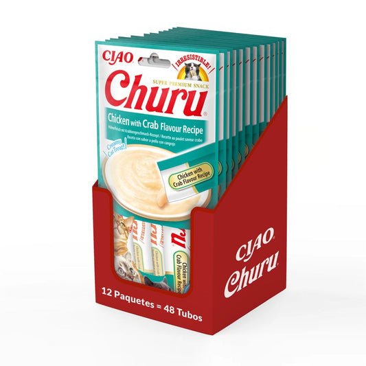 Churu Cat Chicken with Crab Recipe Display 12X56Gr