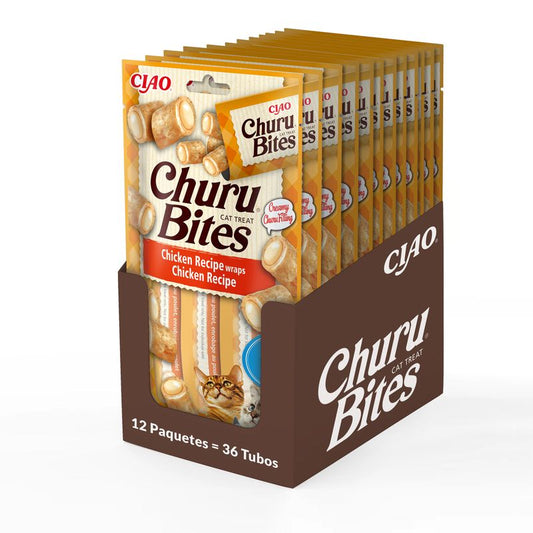 Churu Cat Bites Chicken Recipe Display 12X30Gr