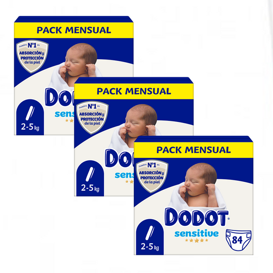 Dodot Sensitive Newborn Box Size 1, 3 x 84 Units