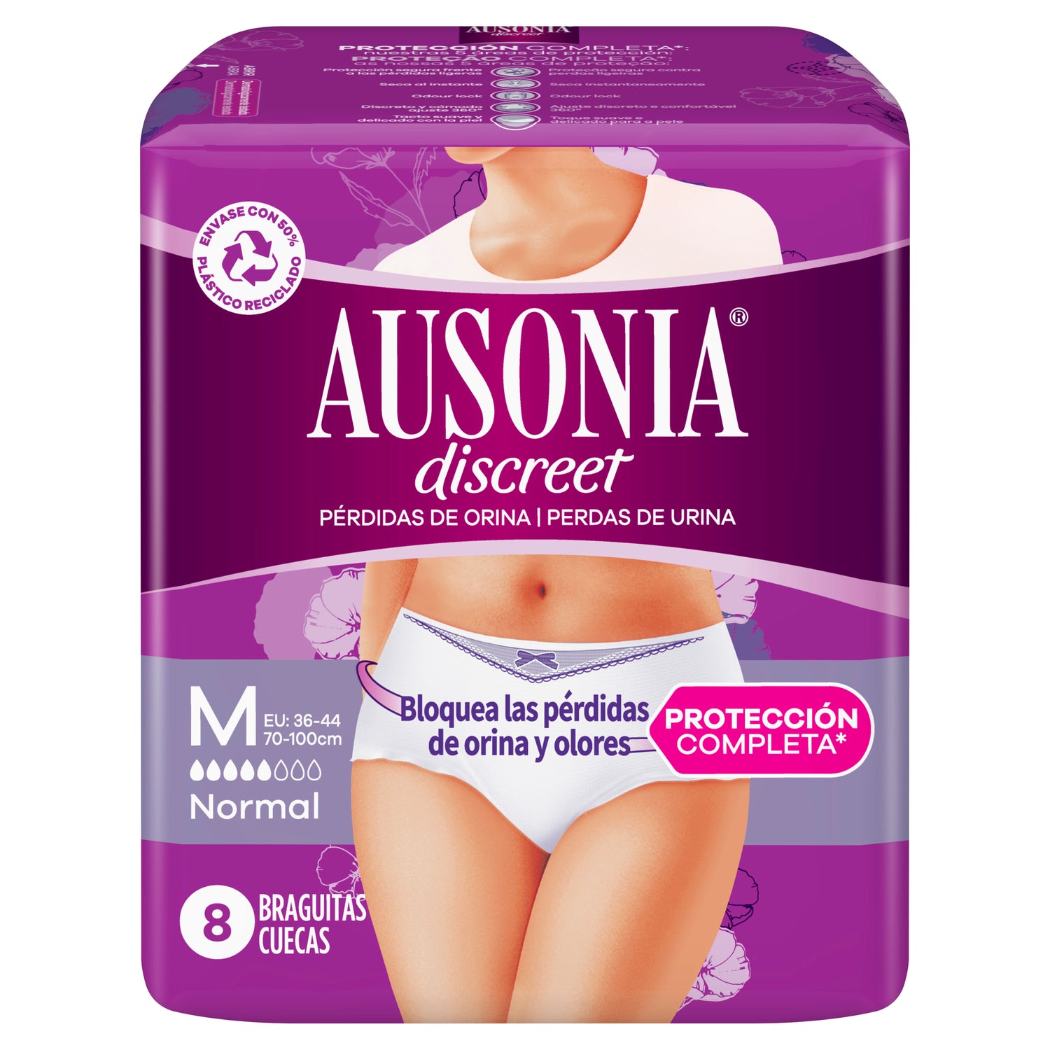 Ausonia Discreet Leakage Underwear Briefs , 8 pieces