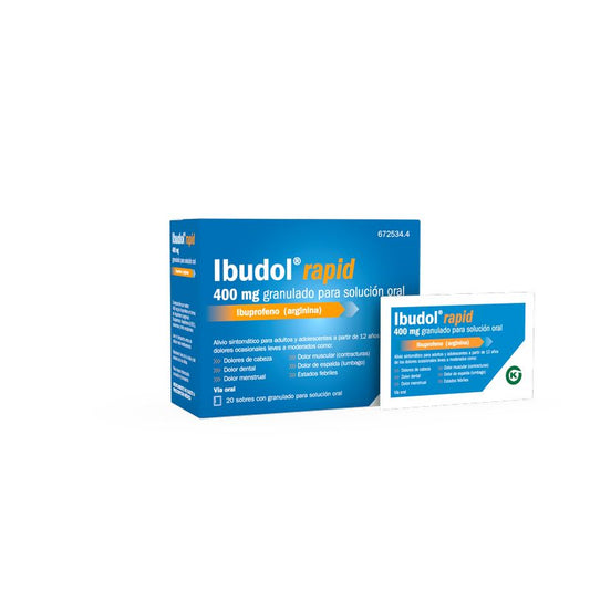 Ibudol Rapid, 400mg 20 sachets granulated for oral solution