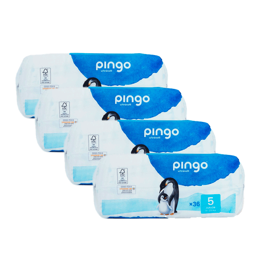 Pack 4 X Pingo Ecological Nappies, Size 5 Junior (36 Units)