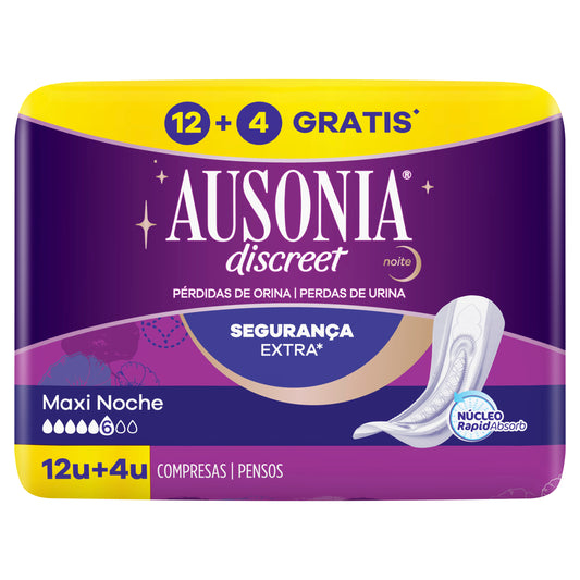 Ausonia Discreet Urine Loss Pads , 12 + 4 units