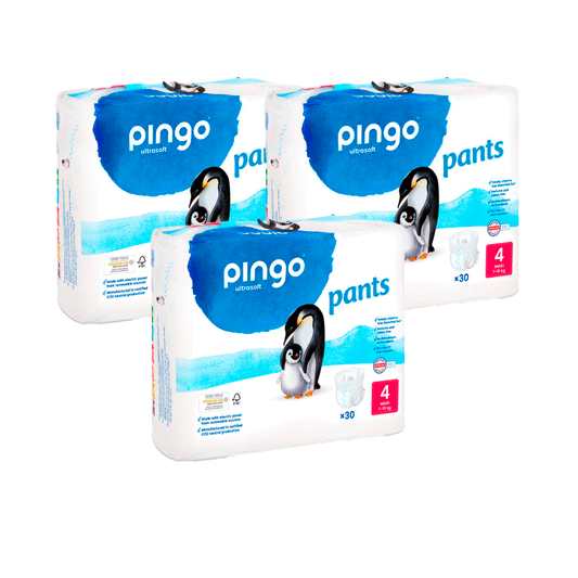 Pack 3 X Pingo Pants- Ecological Panties, Size 4 (30 pieces)