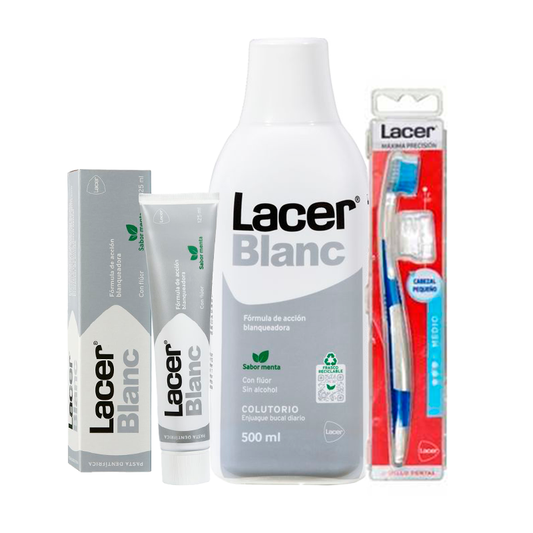 Lacer Pack Blanc (Mouthwash + toothpaste + toothbrush)