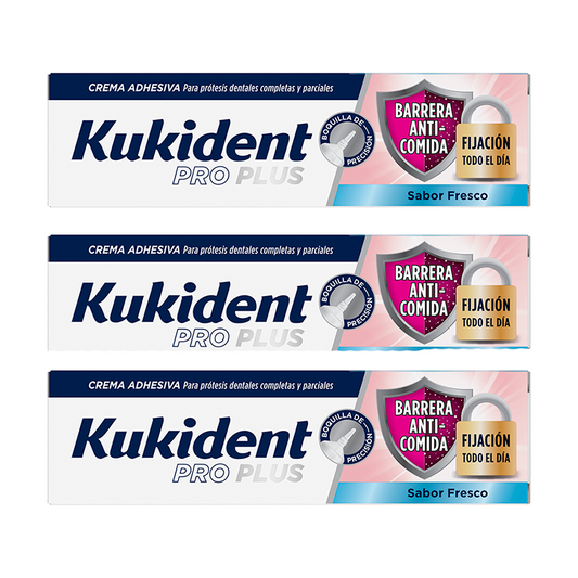Kukident Triplo Pro Plus Anti Chewing Barrier Fresh Flavour, 3 x 40 Gr