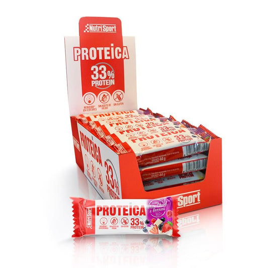 Nutrisport Protein Bar White Choco-Red Berries Box 24 units